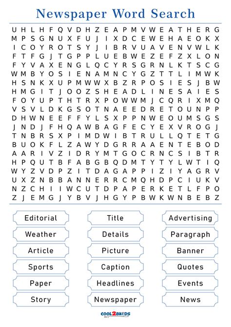 Word Search Newspaper