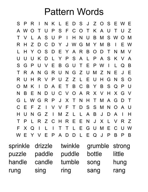 Word Search Patterns