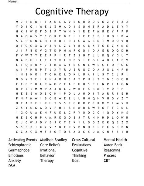 Word Search Printable for Cognitive Function