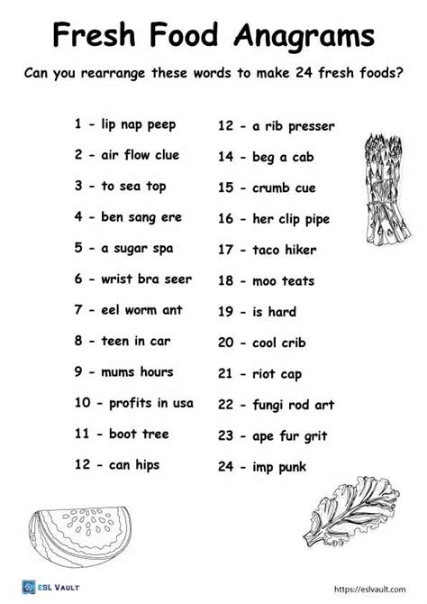 Word Search Printable with Anagrams