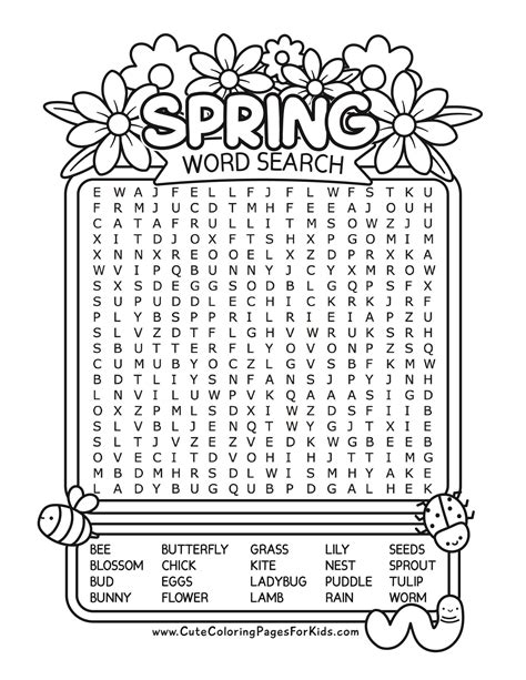 Word search printables for education and entertainment