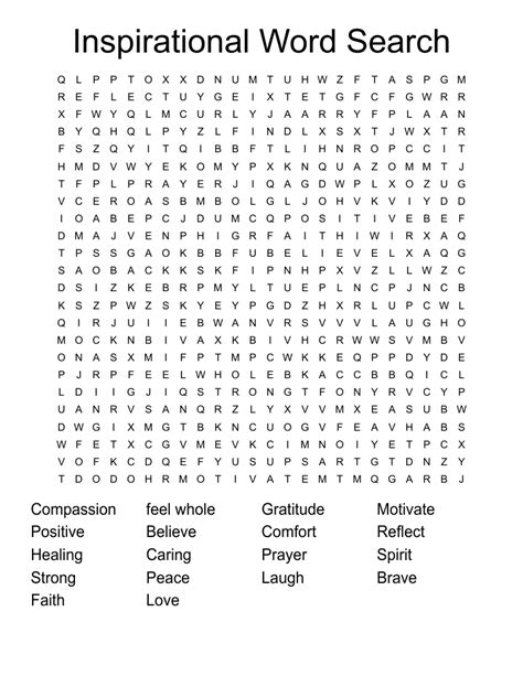 Word search printables for personal development