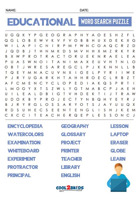 Word search puzzles for education