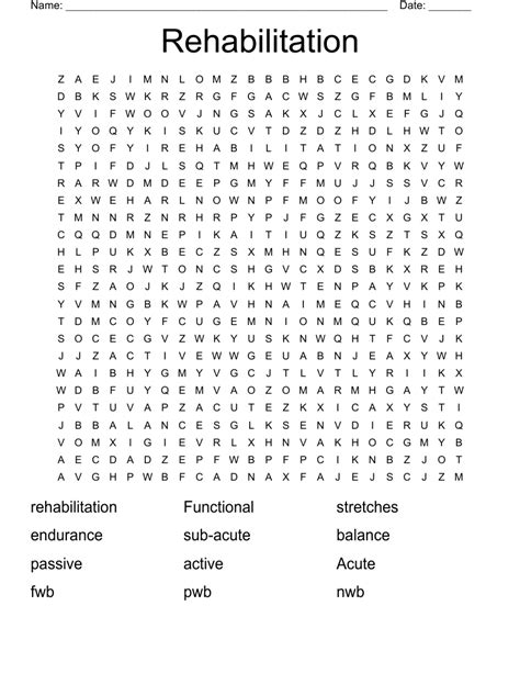 Word search rehabilitation