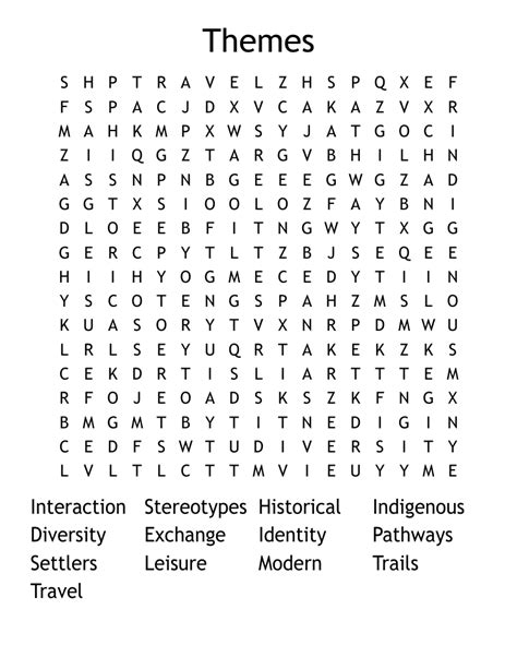 Word Search Themes