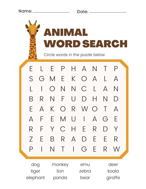 Description of Word Searches