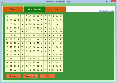 Online Wordsearch Puzzle Generators