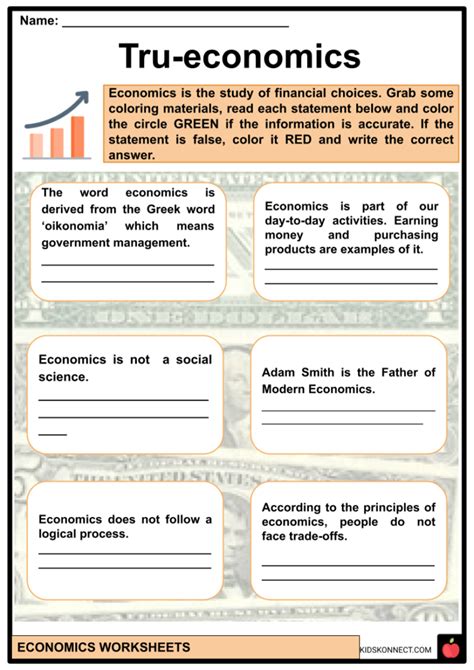 Worksheets for economics education