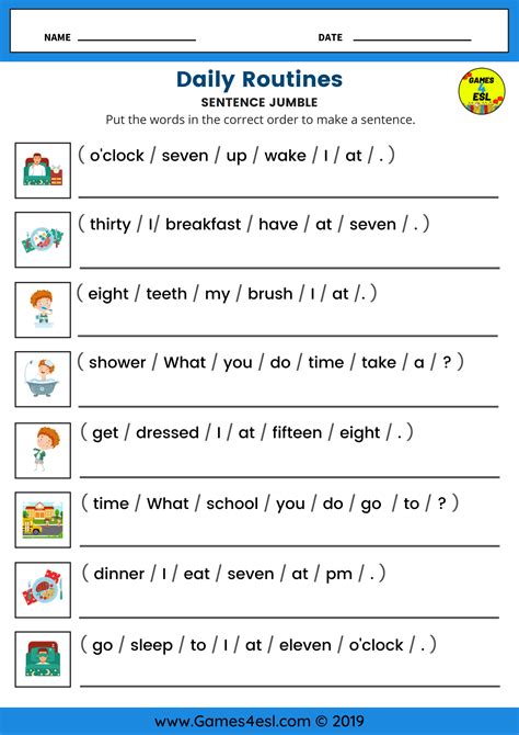 Worksheets for English education