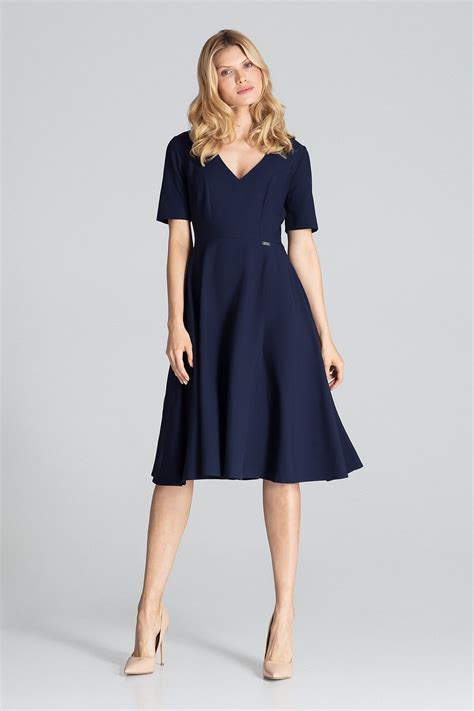 Description of Workwear Midi Navy Dress