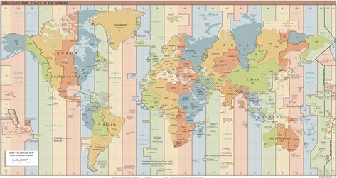 A global map showing time zones