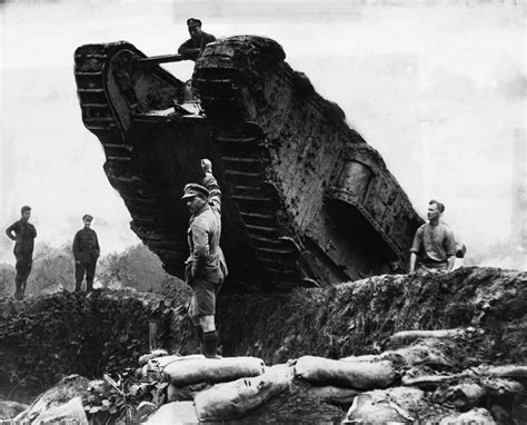 World War I tanks in trench warfare