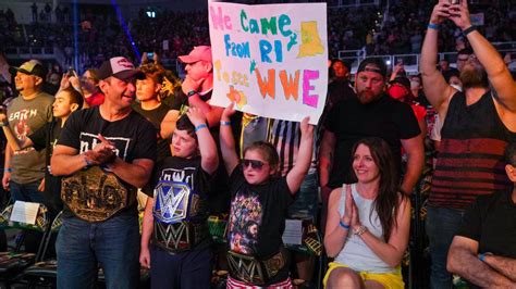 Excited wrestling fan