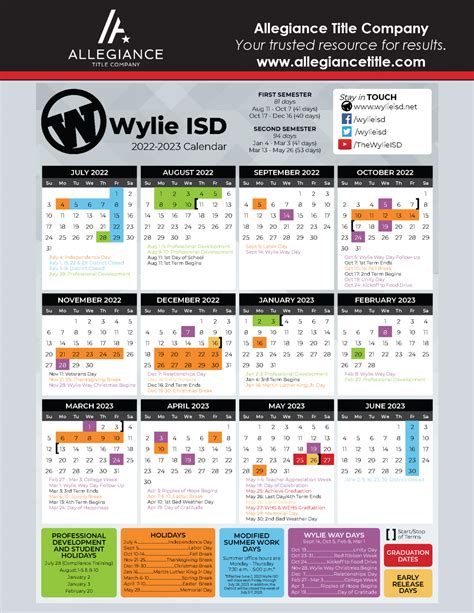 Wylie ISD Calendar Image 1