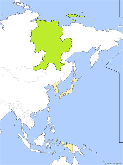 Yakutsk Time Zone Map