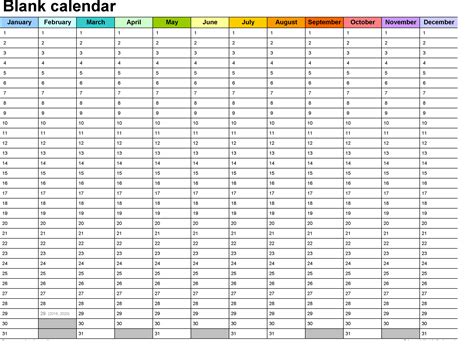 Year Calendar Printable Template Benefits