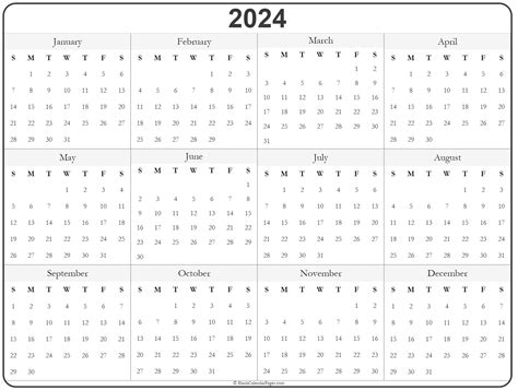 Yearly calendar