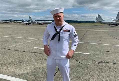 Zach Bryan in his Navy uniform