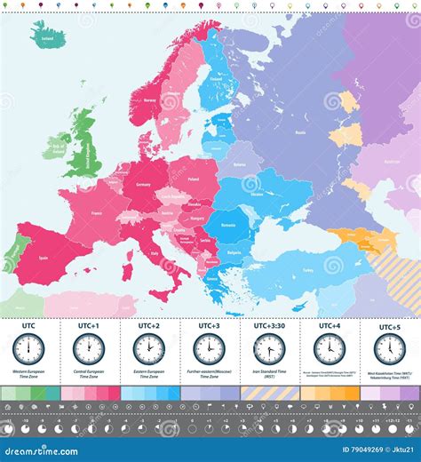 Mapa de zonas horarias en Europa